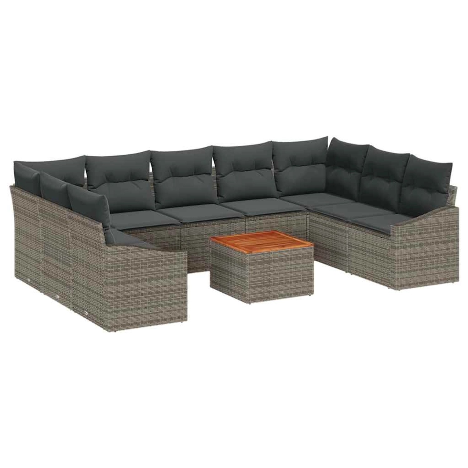vidaXL Garten-Sofa-Set 10-Tlg Grau 3356543 günstig online kaufen