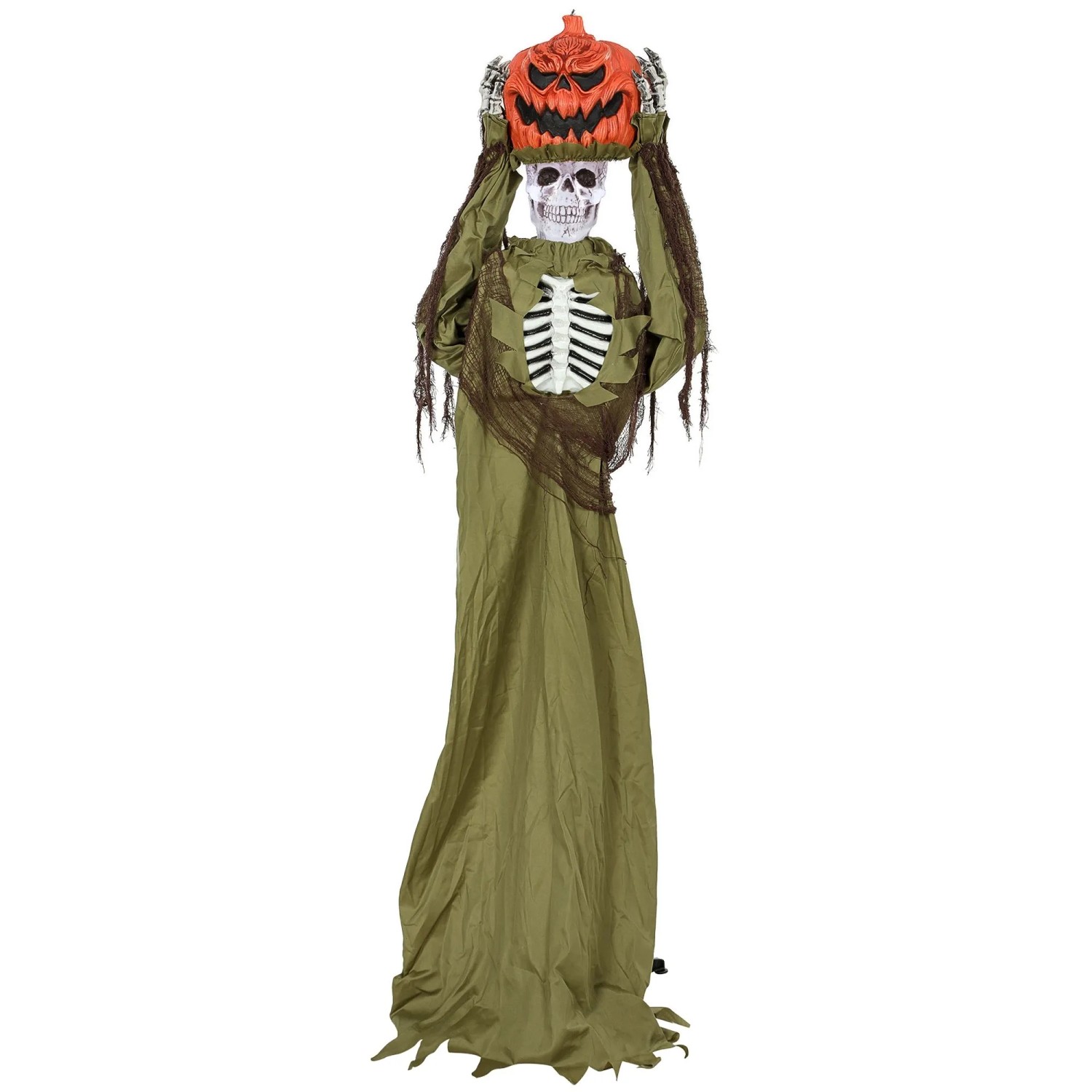 HOMCOM Halloween Dekoration Metall Polyesterfaser 50 x 20 x 173 cm Dunkelgrün