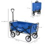 Outsunny Bollerwagen, faltbar, mit 360-Grad-Rädern, blau. Ideal für Camping und Transport.