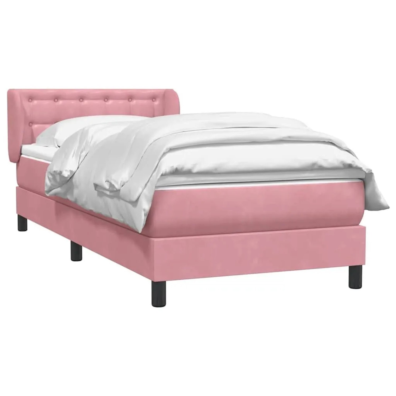 vidaXL Boxspringbett mit Matratze Rosa 90x210 cm Samt 3317852 günstig online kaufen