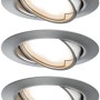 Paulmann LED-Einbaustrahler Base Coin, 3er Set, schwenkbar, Eisen gebürstet.