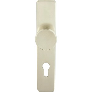 Hoppe Langschild-Wechselgarnitur London, Alu Neusilber, für Türstärke 37-42mm, mit Türknopf.