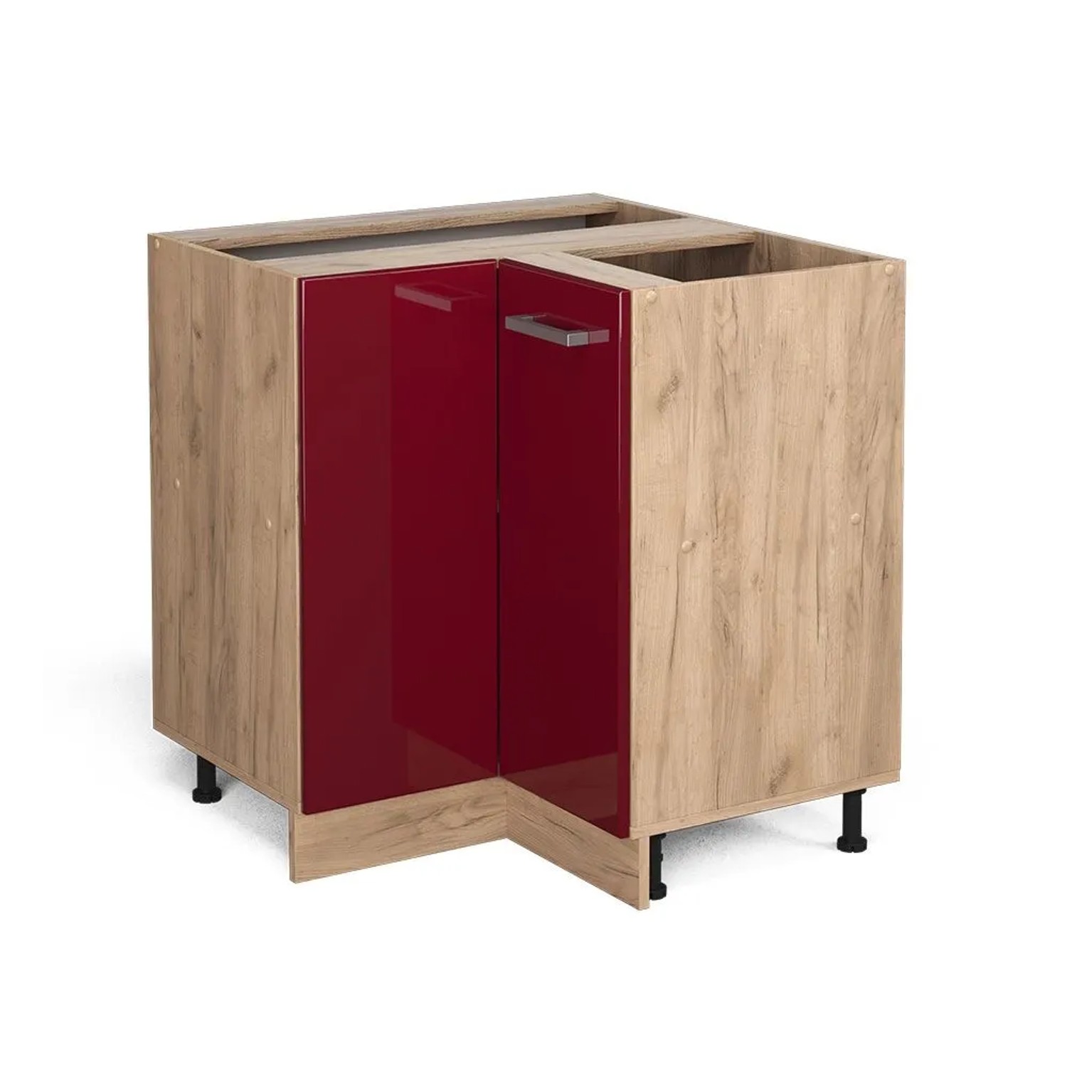 Vicco Eckunterschrank R-Line Rot Hochglanz 76 x 82 ohne Arbeitsplatte Opt3
