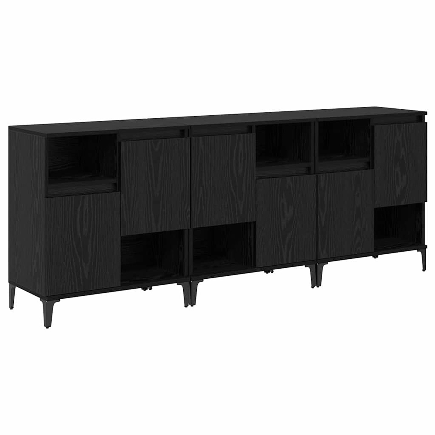 vidaXL Sideboards 3 Stk Schwarz Eichen-Optik 60 x 35 x 70 cm 3415596 günstig online kaufen