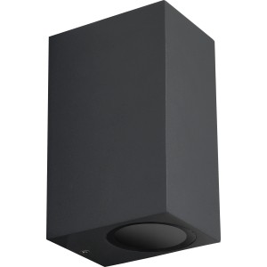 Schwarze LED-Außenwandleuchte LP1268B1, 40W, IP44, GU10 für indirekte Beleuchtung.