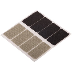 Fix-o-moll Klettpads, selbstklebend, grau und schwarz, 4er Set, 48x25mm, zum Befestigen leichter Gegenstände.