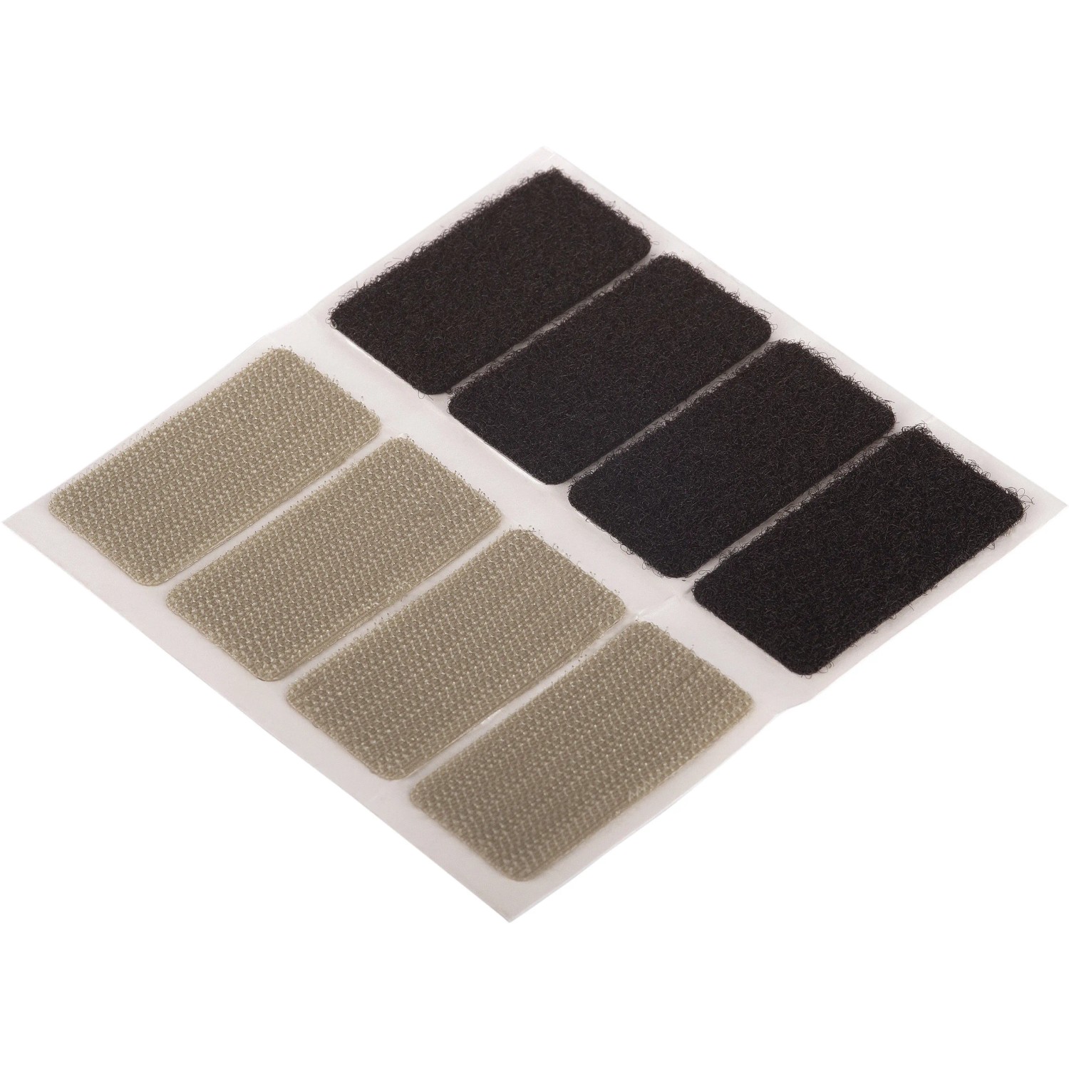 Fix-o-moll Klettpads, selbstklebend, grau und schwarz, 4er Set, 48x25mm, zum Befestigen leichter Gegenstände.
