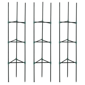 Outsunny Pflanzenhalter 3er Set: Rankhilfe aus Stahl und Kunststoff für Kletterpflanzen.