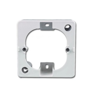 Weißer 1-fach Aufputzrahmen der Serie TEM EKONOMIK für Schalterprogramme.