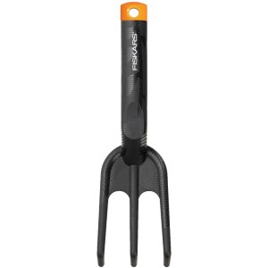 Fiskars Blumenrechen Solid mit 3 Zinken, Gartenhandgerät für die Bodenbearbeitung.