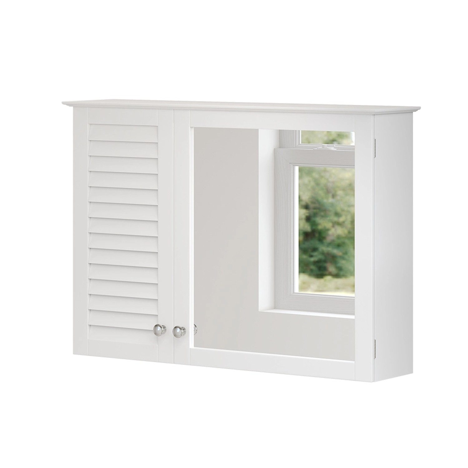 Vicco Badspiegelschrank Riad Weiß 68 x 49 cm mit 2 Türen günstig online kaufen