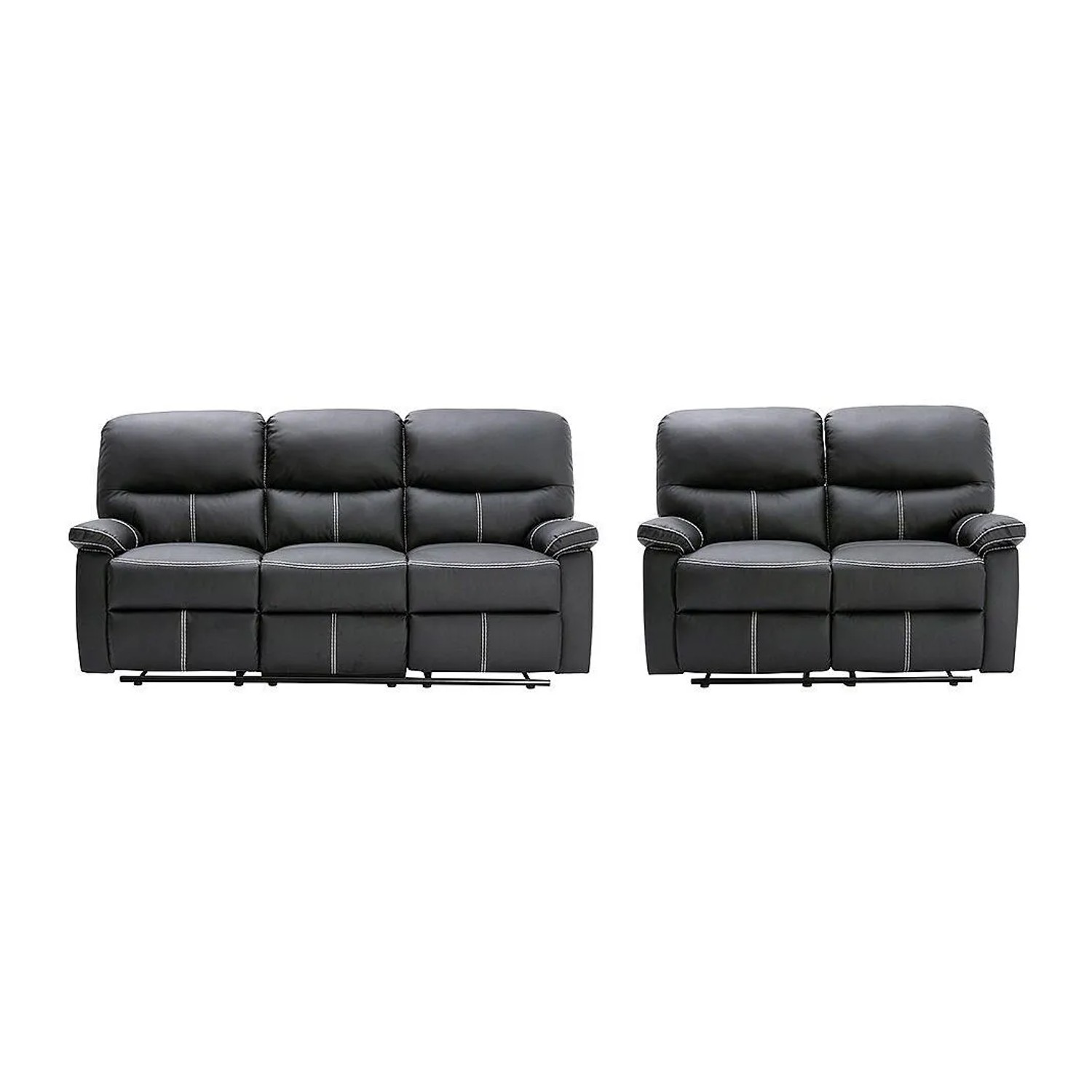 Vente-unique Couchgarnitur Canby Schwarz 133 cm  183 cm