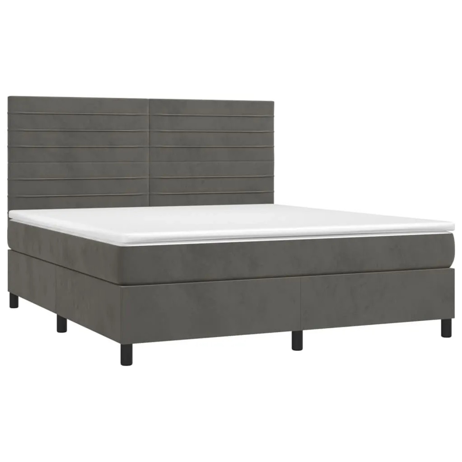 vidaXL Boxspringbett mit Matratze & LED Dunkelgrau 160x200 cm Samt 3136192 günstig online kaufen