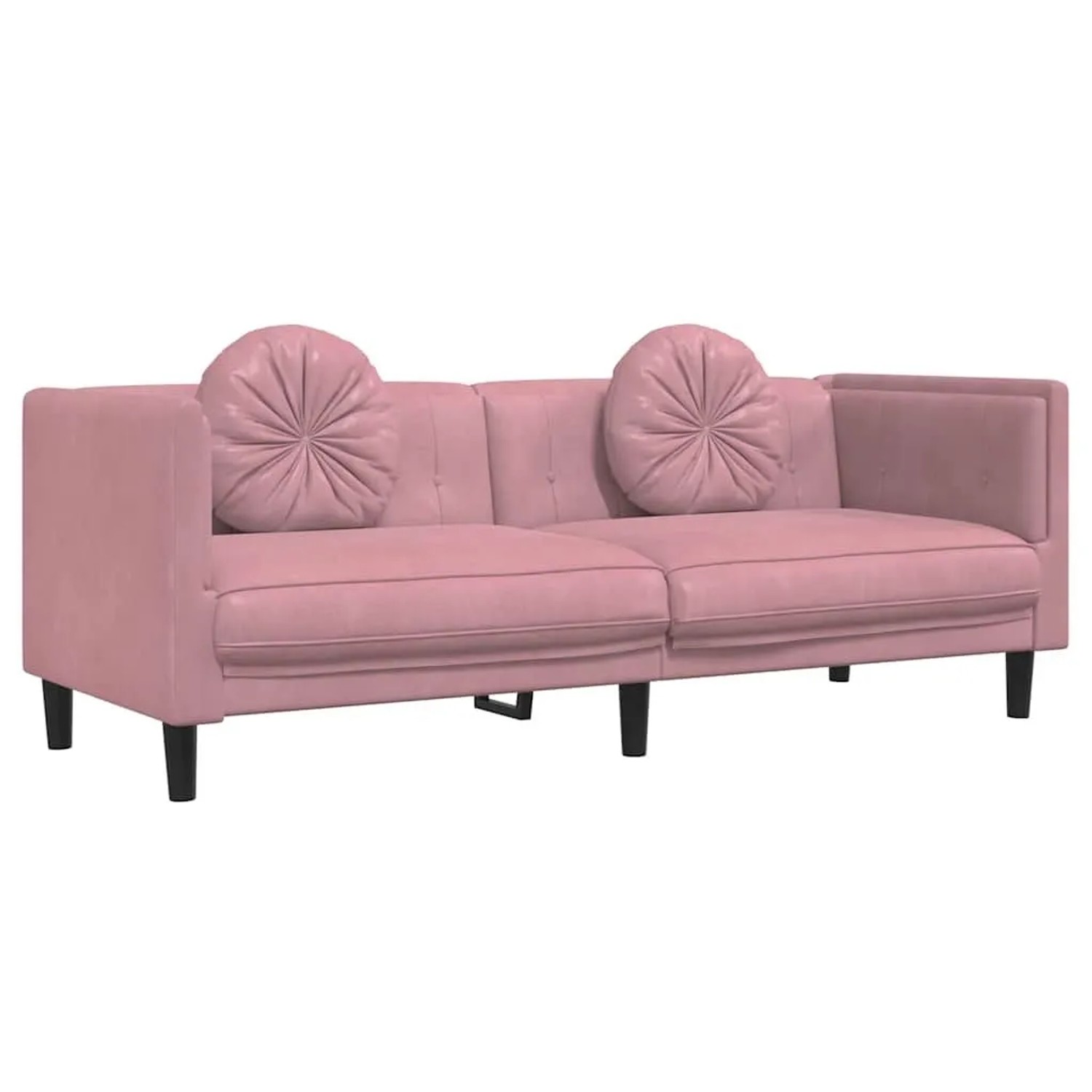 vidaXL Sofa mit Kissen 3-Sitzer Rosa Samt 372645