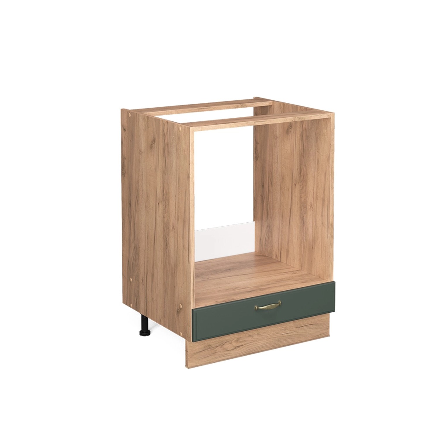 Vicco Herdumbauschrank Fame-Line Grün-Gold Landhaus/Goldkraft Eiche 60 cm ohne Arbeitsplatte