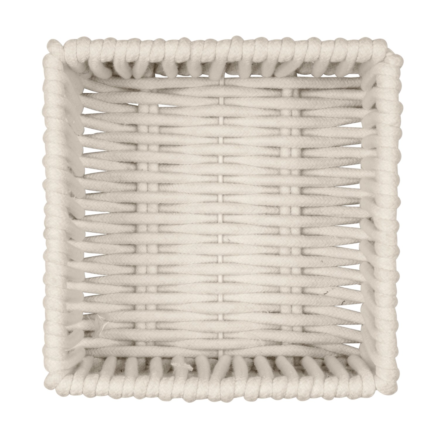 Naturfarbener Schöner Wohnen Badkorb Zovo M aus Baumwoll-Polyester-Kordel, Draufsicht.