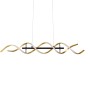 Goldfarbige Trio LED-Pendelleuchte Sequence, 104,5 cm breit, für stilvolle Beleuchtung.
