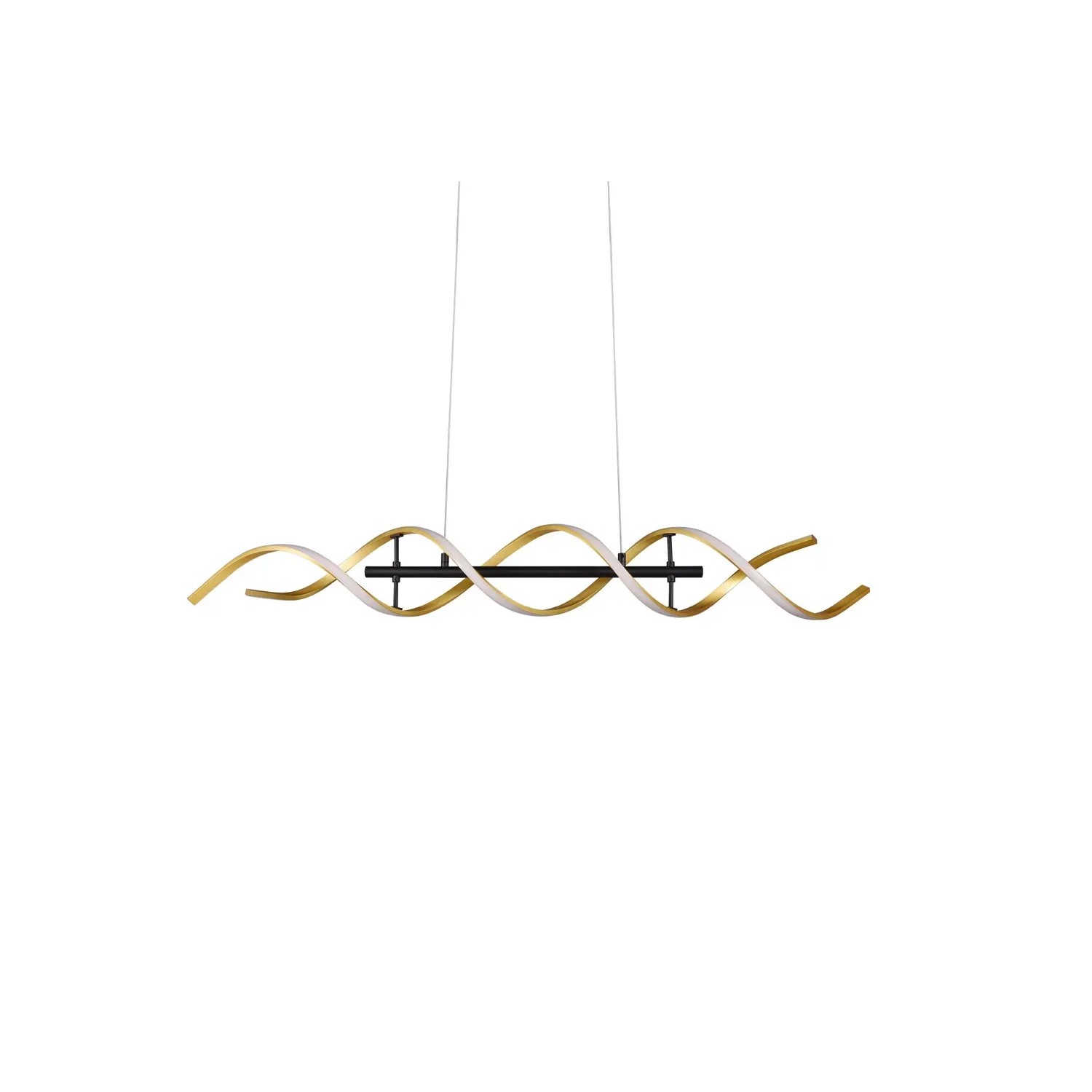 Goldfarbige Trio LED-Pendelleuchte Sequence, 104,5 cm breit, für stilvolle Beleuchtung.
