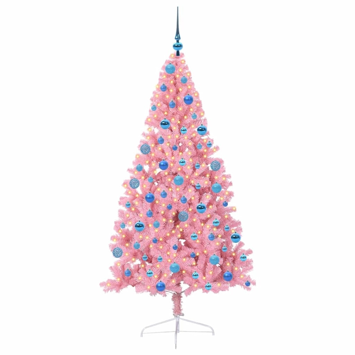 vidaXL Künstlicher Vorbeleuchteter Weihnachtsbaum Rosa 180 cm PVC 3397083