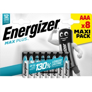 Energizer Max Plus AAA Batterien, 8er-Pack. Alkaline Batterien für Geräte mit hohem Energiebedarf.