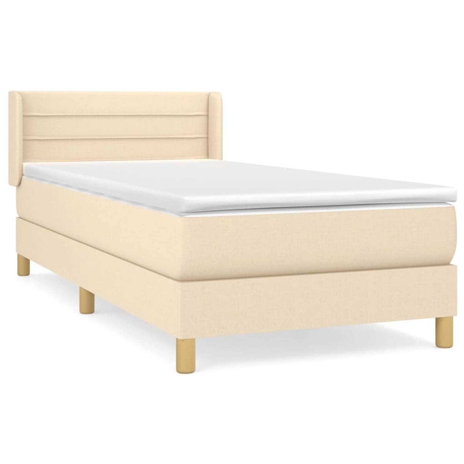 vidaXL Boxspringbett mit Matratze Creme 80x200 cm Stoff 3130310 günstig online kaufen