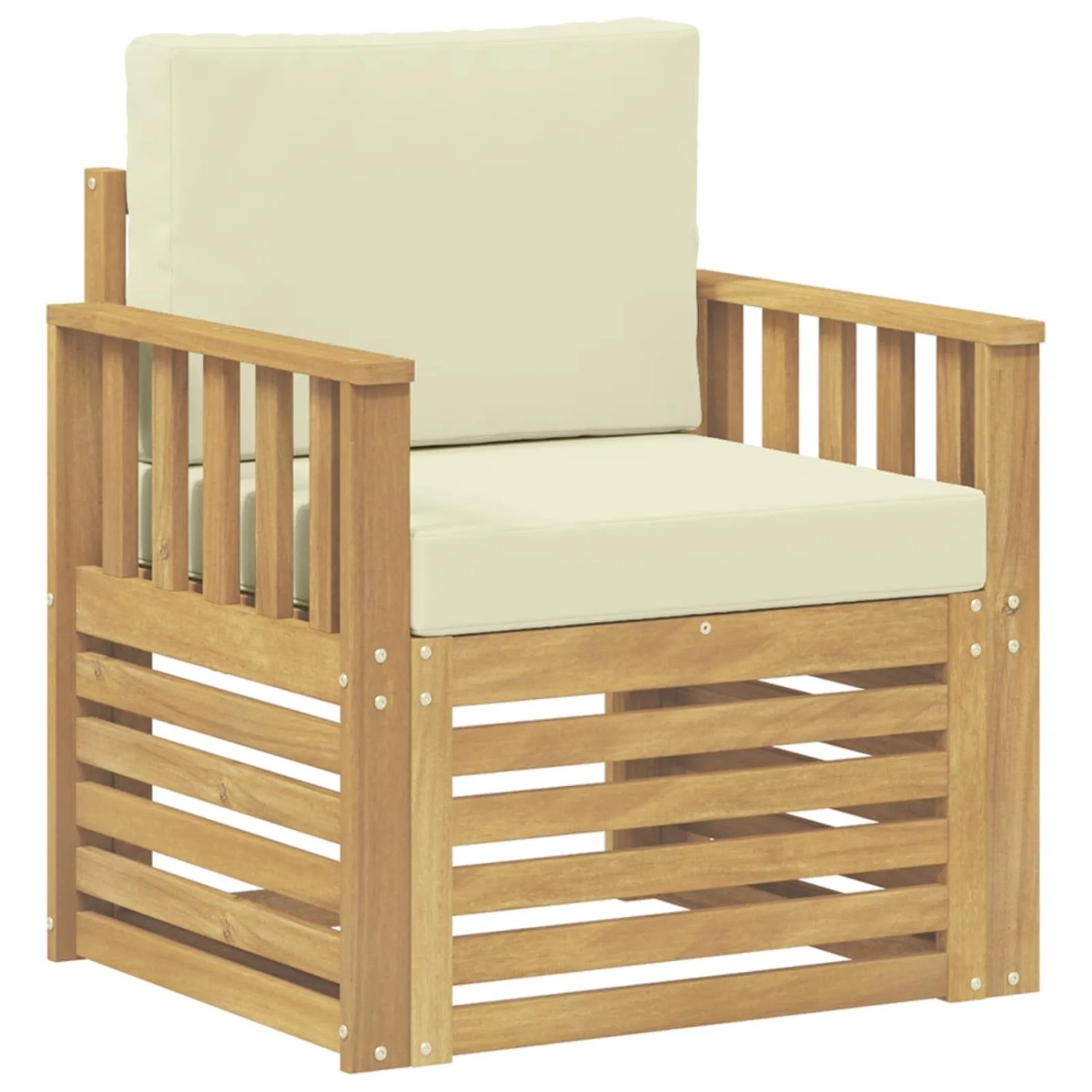 vidaXL 2 Stück Outdoor-Sofagarnitur Polyester Weiß und Creme 3439087