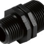 Schwarzer Reduziernippel 26,4 mm (R 3/4) x 21 mm (R 1/2) für Kaltwassersysteme.