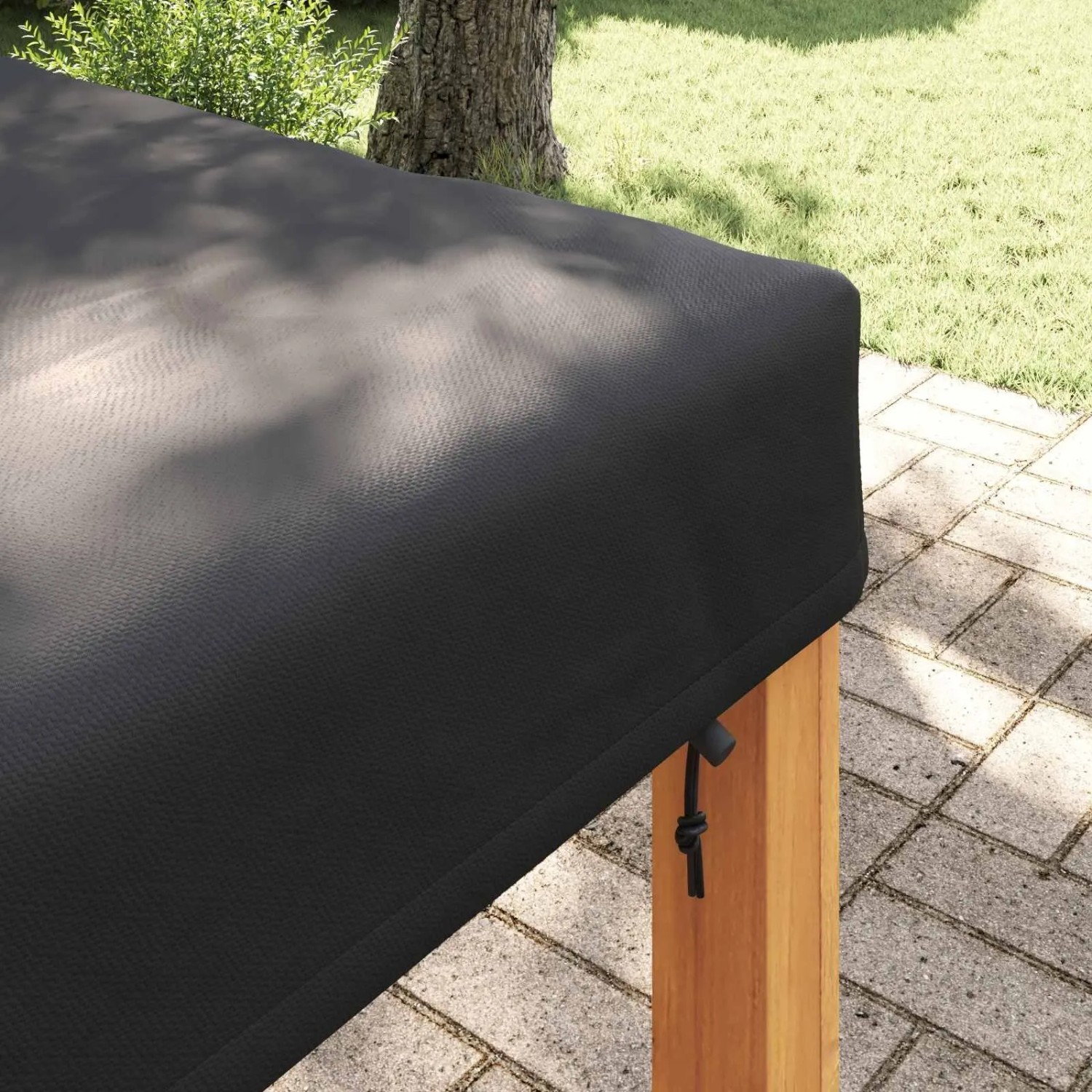 vidaXL Tischdecken Uni Schwarz 102 x 102 x 15 cm Stoff 4106083_4