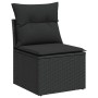 Schwarzes vidaXL Gartensofa aus Rattan mit Kissen, Teil einer Sofagarnitur