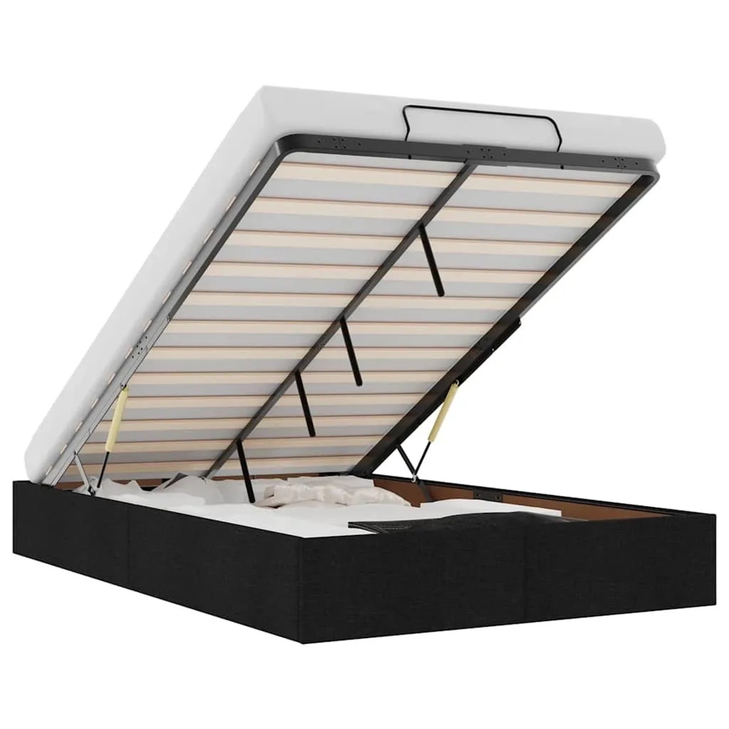 vidaXL Ottoman-Bett ohne Matratze Schwarz 120x190 cm Stoff 3310863