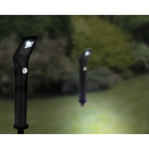Eglo LED-Solarleuchten, 2er Set, schwarz, mit Bewegungssensor für Garten & Wege.