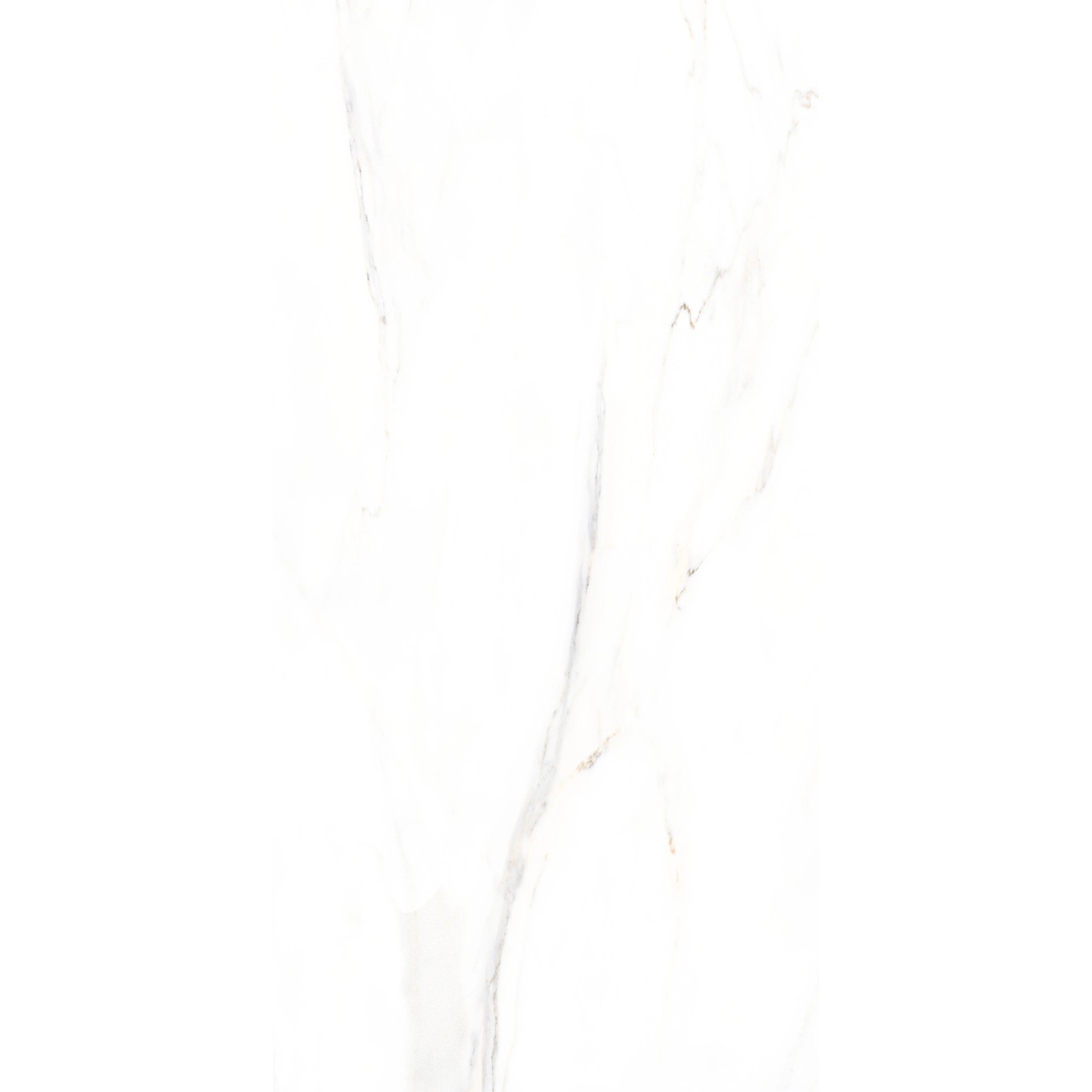 Helle, polierte Feinsteinzeug Bodenfliese in Marmoroptik, 60x120 cm.
