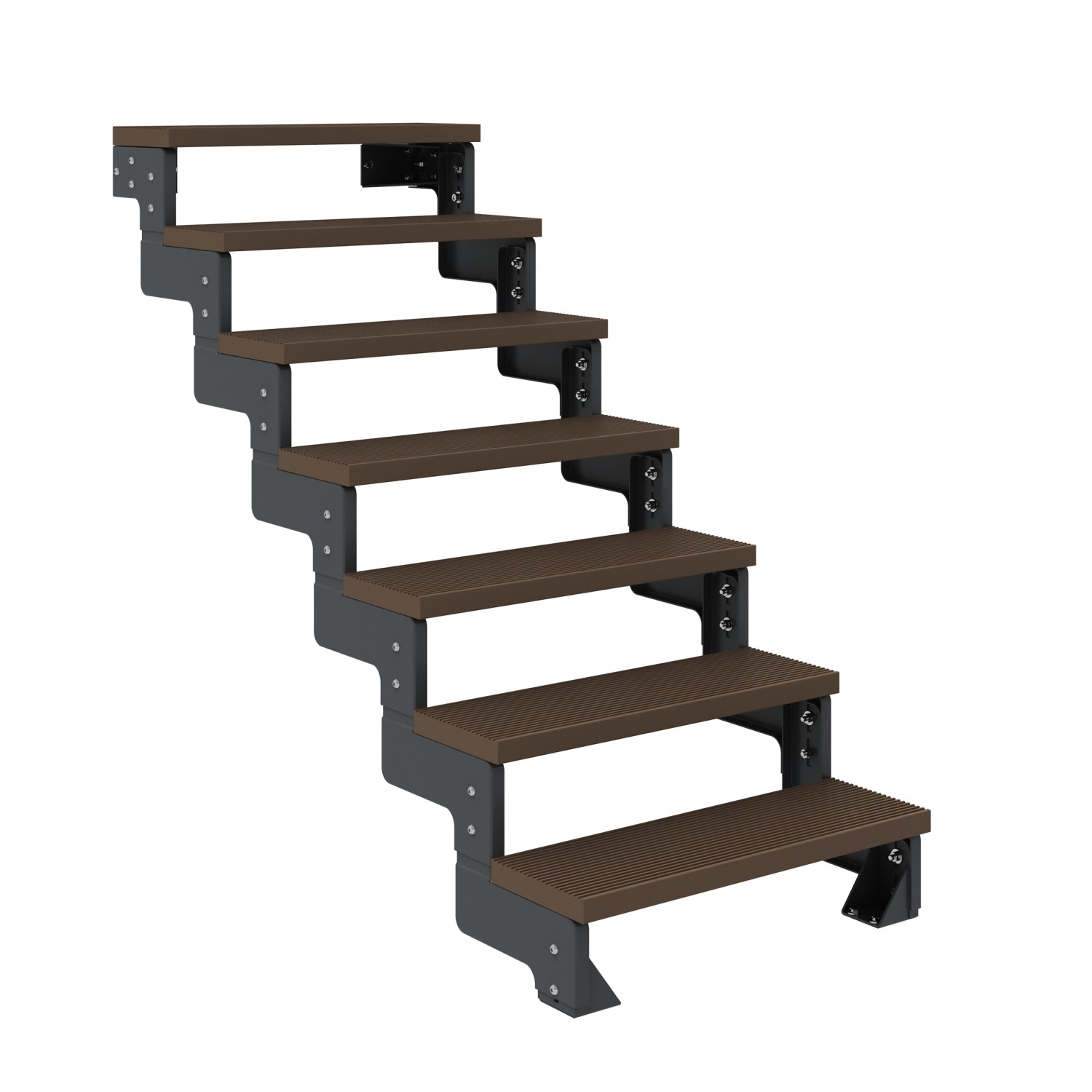 Dolle Außentreppe Gardentop Anthrazit 7 Stufen 100 cm Braun Ohne Geländer günstig online kaufen