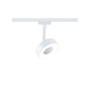Signalweißer LED-Schienenspot Circle von Paulmann, warmweißes Licht, Teil des URail-Systems.