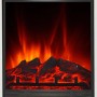 Detailaufnahme: Schwarzer EL Fuego Elektrokamin Wien II mit simuliertem Flammeneffekt.