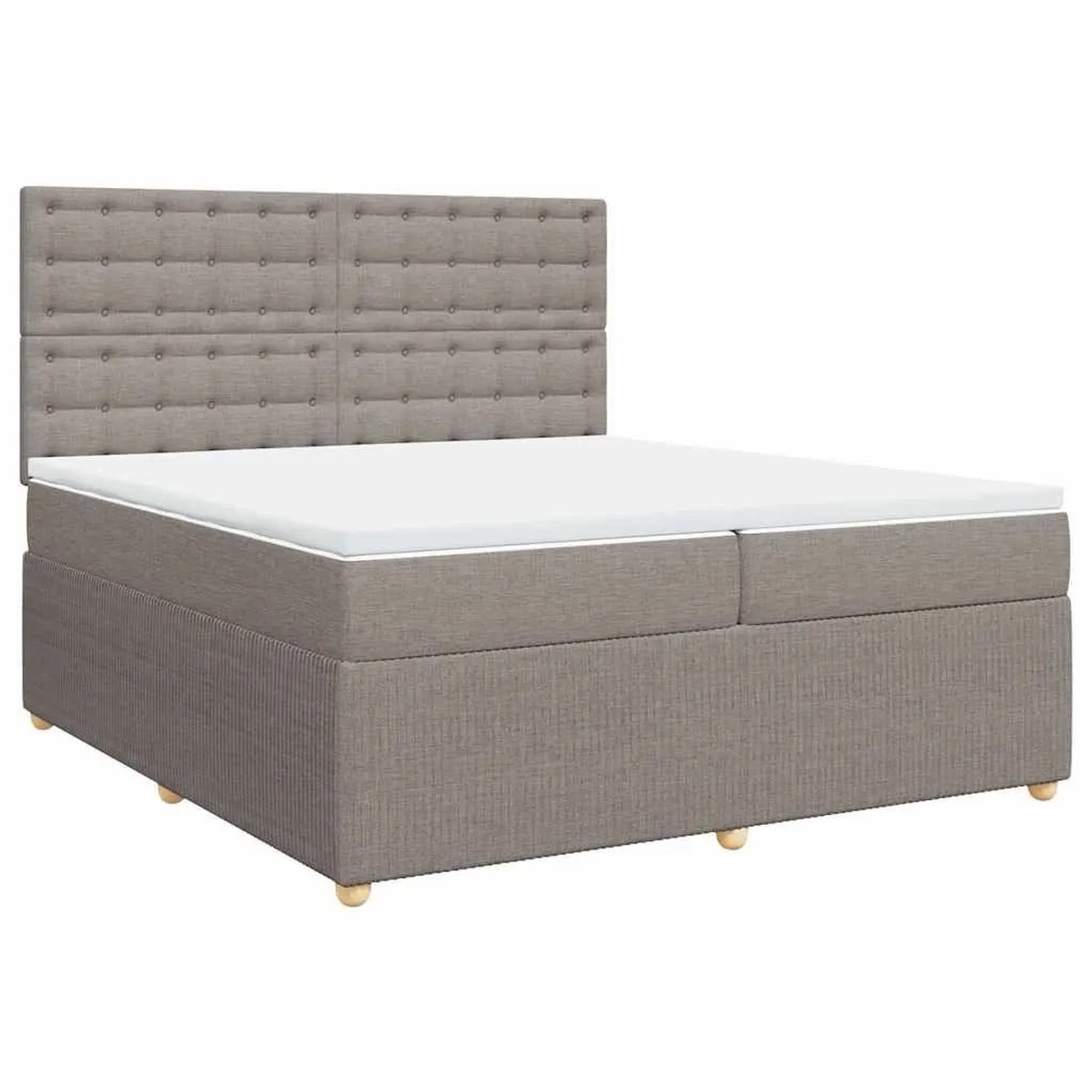 vidaXL Boxspringbett mit Matratze Taupe 200x200 cm Stoff 3292181 günstig online kaufen