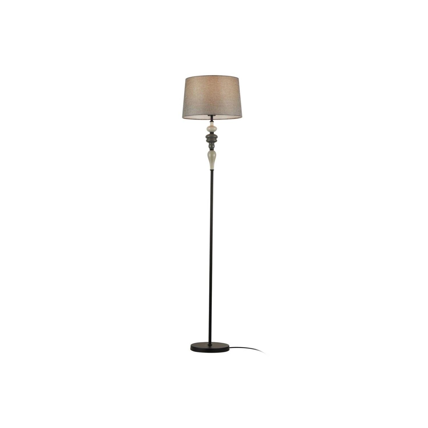 Lindby Stehlampe Haldorin 10020475 Landhaus Vintage Rustikal in Schwarz aus Metall 1-flammig E27 Wohnzimmerleuchte