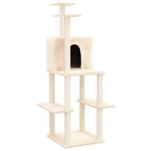 vidaXL Kratzbaum mit Sisal-KratzSäulen Creme 144,5 cm