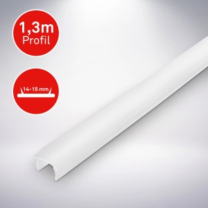 Weiße Briloner Diffusorschiene, 1,3 m lang, für Paneele zur Optimierung der Raumakustik.