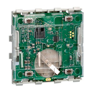 Merten System M Funk-Taster: Innenansicht der Hausautomation mit Platine und Batterie.