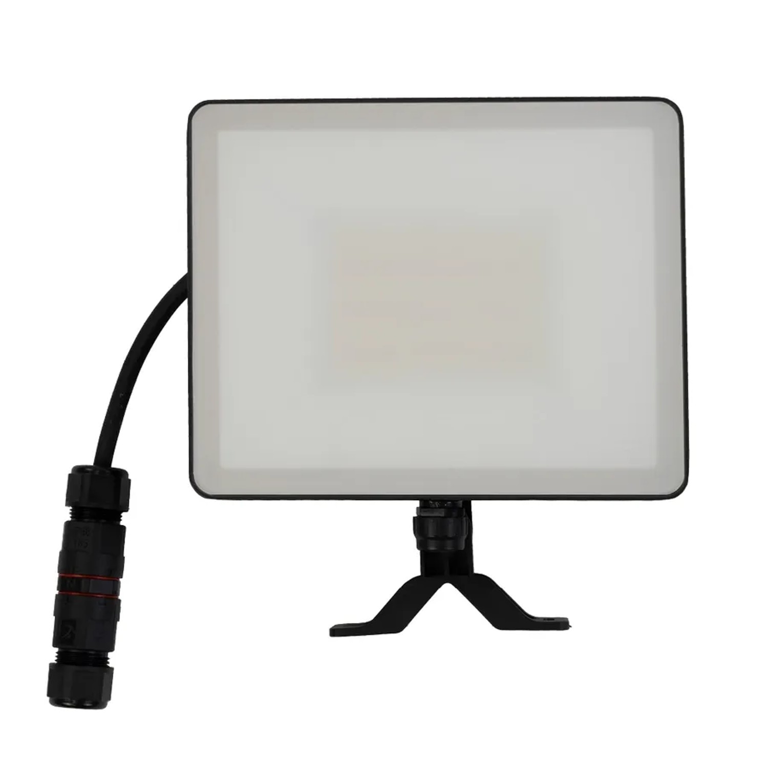 LUXULA LED Fluter 50W 4000K Neutralweiß Außenstrahler Schwarz IP65 Kabelverbinder & Plug-In Sensor Vorrichtung