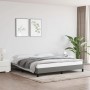 Dunkelgraues Stoff-Bettgestell (160x200 cm) von vidaXL für ein modernes Schlafzimmer.