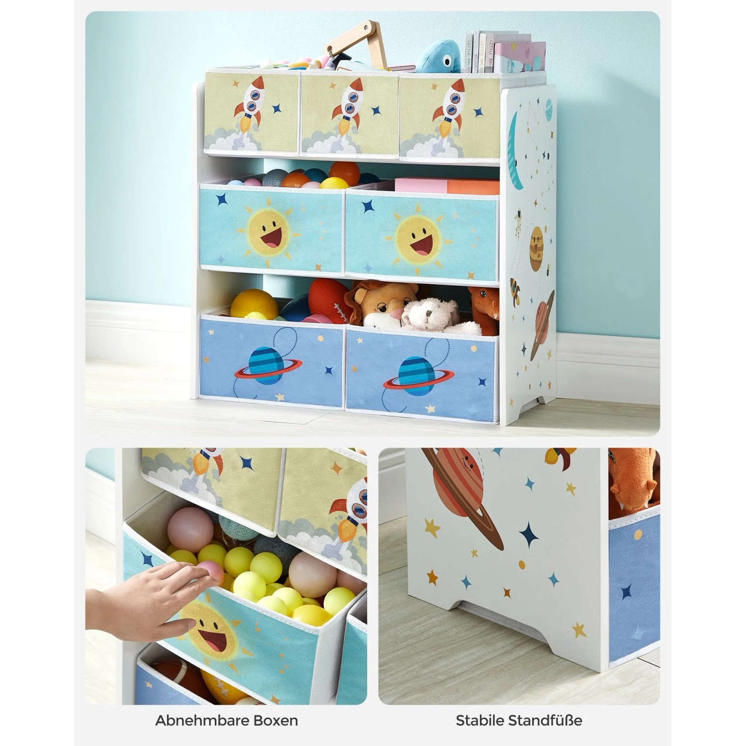 aufbewahrungsbox set MONZANA® Grau/Anthrazit 58x39x25cm stapelbar Beistelltisch rund mit Schublade
