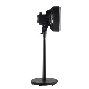 Schwarzer Midea Luftzirkulationsventilator mit Standfuß, Ø 30 cm x 85 cm.