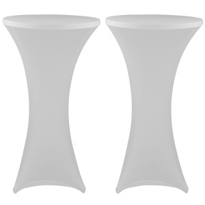2er-Set weiße NYVI Stehtischhussen, passend für Stehtische 70-75x110-120 cm.