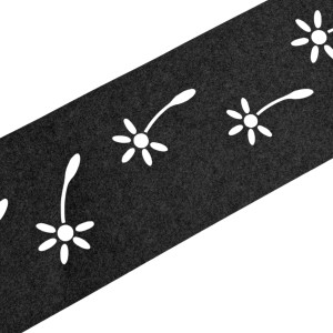 zaunzu Sichtschutz Vliesstreifen mit Pusteblumen Dekor, schwarzgrau, für Doppelstabmattenzaun.