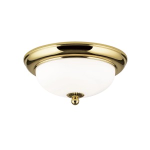 Goldene Orion Deckenleuchte Empira, Ø 26cm, mit mattiertem Glas für angenehmes Licht.