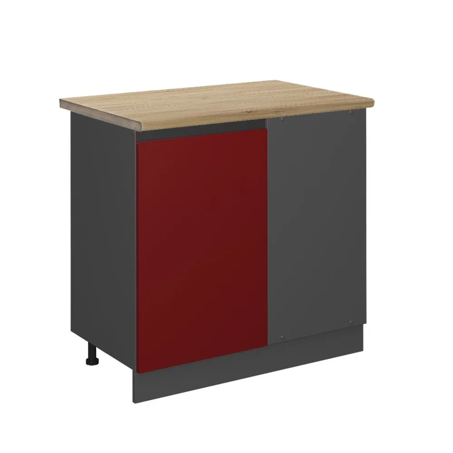 Vicco Eckunterschrank R-Line Küchen Eckschrank Rot Anthrazit 86 cm J-Shape AP Eiche