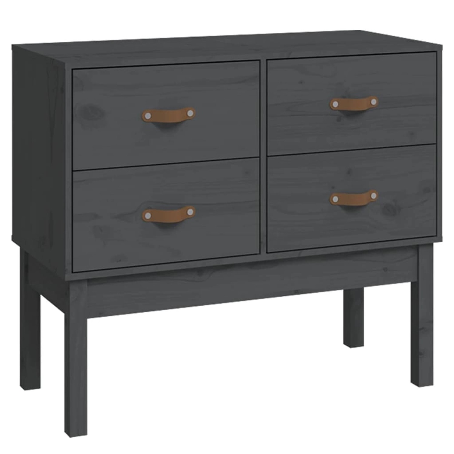 vidaXL Konsolenschrank Grau 90x40x78 cm Massivholz Kiefer 821741