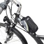 Tectake Fahrradtasche am Fahrradrahmen, wasserabweisend, schwarz, grau und grün.